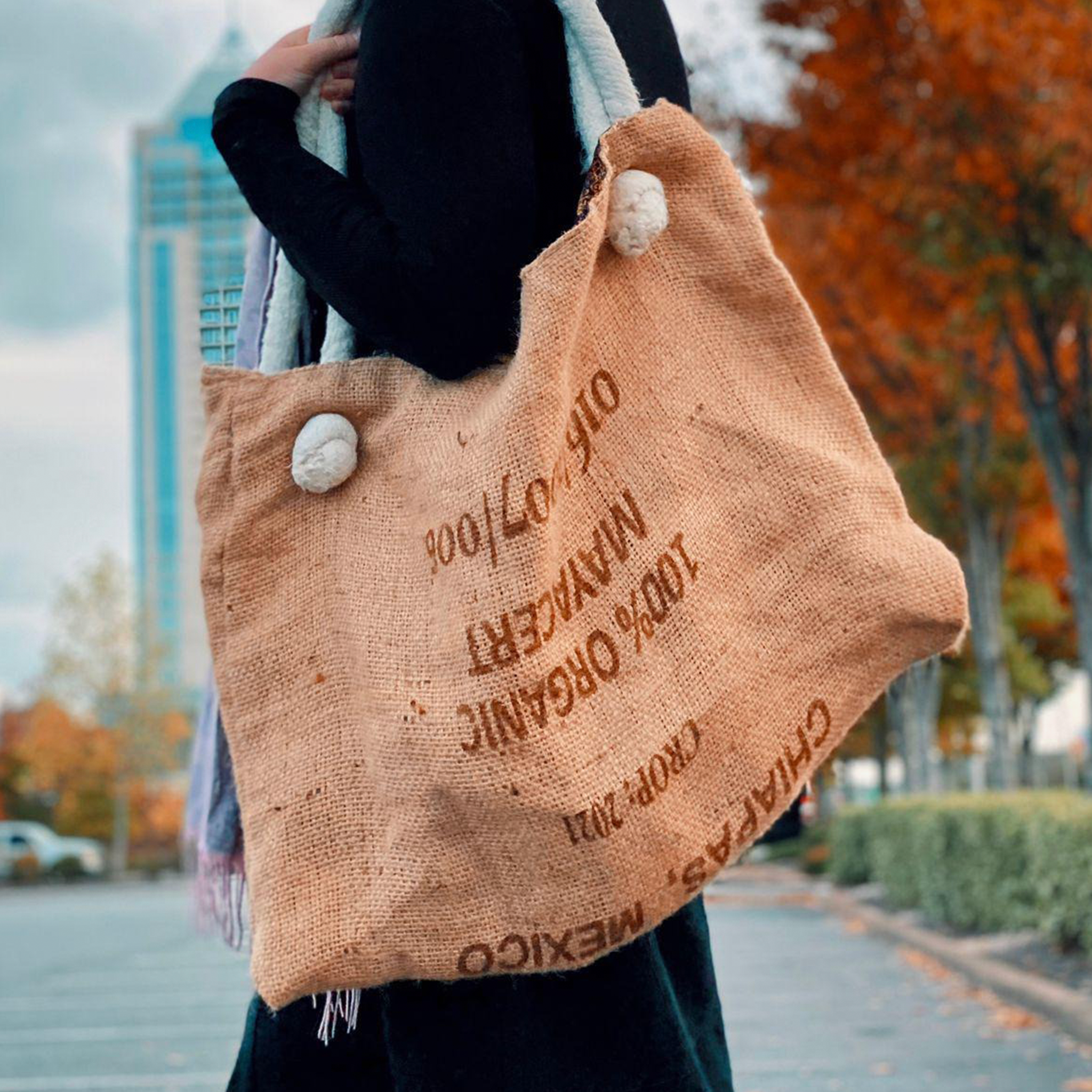 Burlap satchel sale