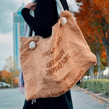 Handmade Burlap Tote Bag